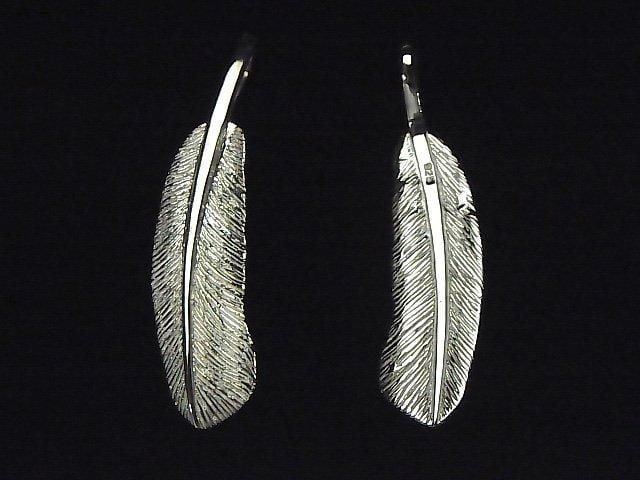 Silver 925 Feather Pendant 46x10x2mm 1pc
