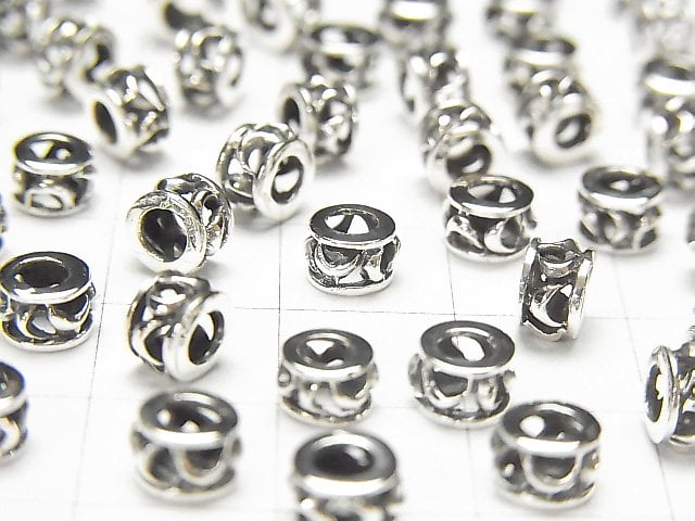 Silver925 with design Rondelle 6x6x4mm 1pc