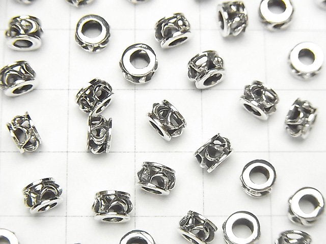 Silver925 with design Rondelle 6x6x4mm 1pc