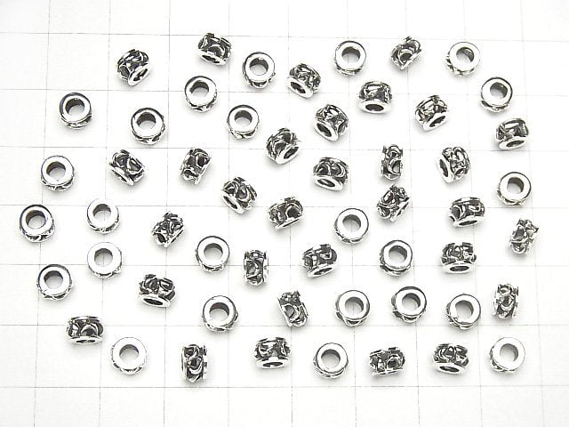Silver925 with design Rondelle 6x6x4mm 1pc