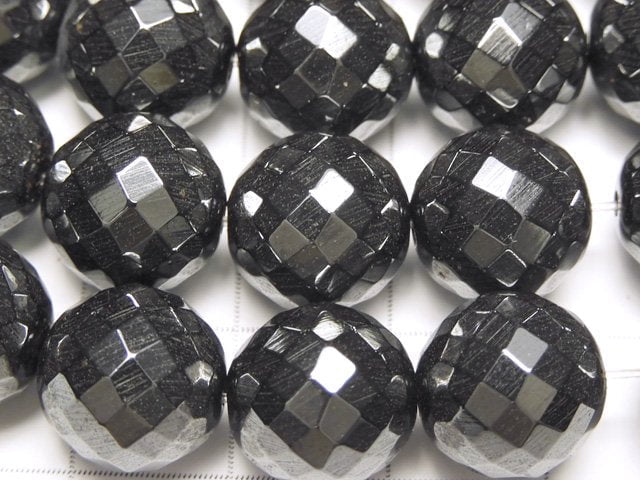 Magnetic! Hematite 64Faceted Round 12mm half or 1strand beads (aprx.15inch/38cm)