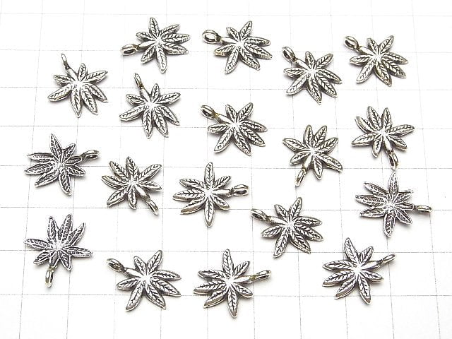 Karen Silver Leaf Charm 17x15x1mm 1pc