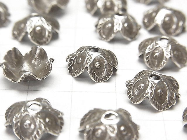 Karen Silver Bead Caps 12x12x5.5mm 2pcs