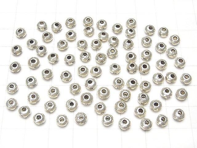 Karen Silver Flower Pattern Rondelle 5x5x3mm 3pcs