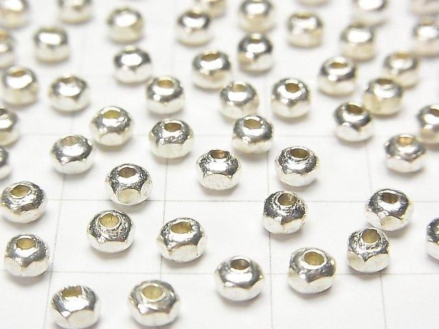 Karen Silver Faceted Button Rondelle 4x4x3mm White Silver 5pcs