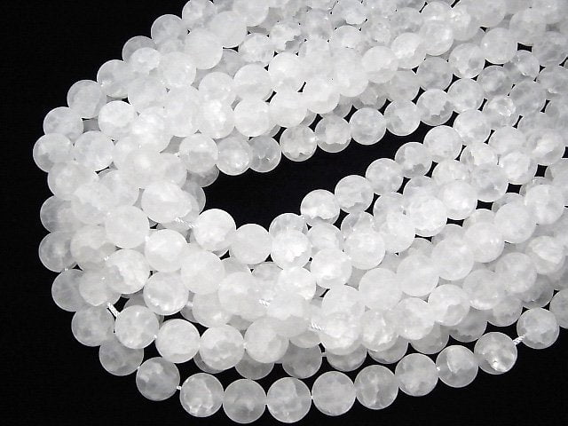 Riss & Frost Kristall Rund 10mm halb oder 1 Strang Perlen (ca. 15 Zoll / 38 cm)