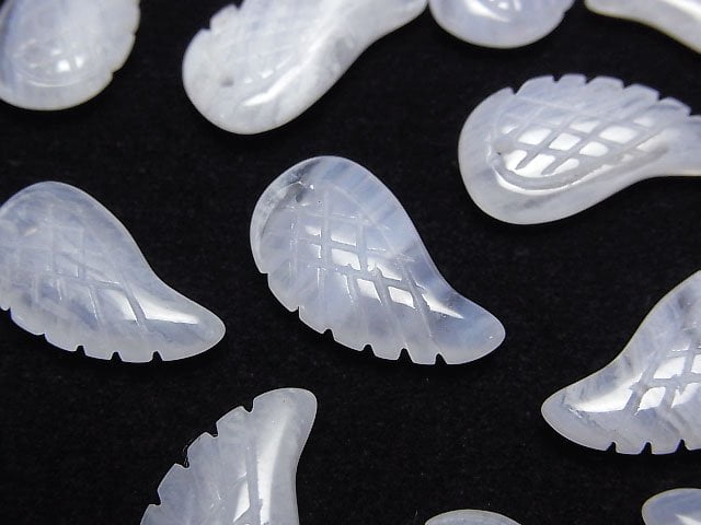 Blue Lace Agate AA++ Angel Wing 18x10mm 2pcs