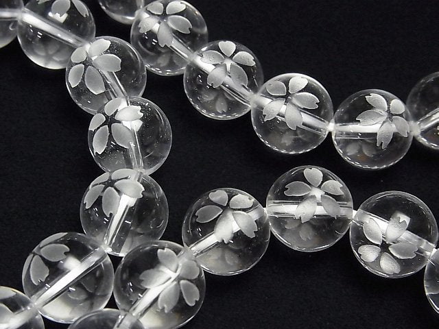 Aus Kirschblüten geschnitzt! Kristall AAA Runde 8 mm, 10 mm, 12 mm, 14 mm Halbkette/Armband