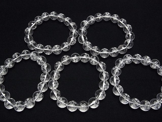 Aus Kirschblüten geschnitzt! Kristall AAA Runde 8 mm, 10 mm, 12 mm, 14 mm Halbkette/Armband