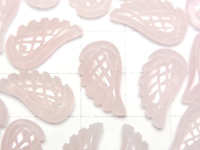 Rose Quartz AA+ Angel Wing 18x10mm 3pcs