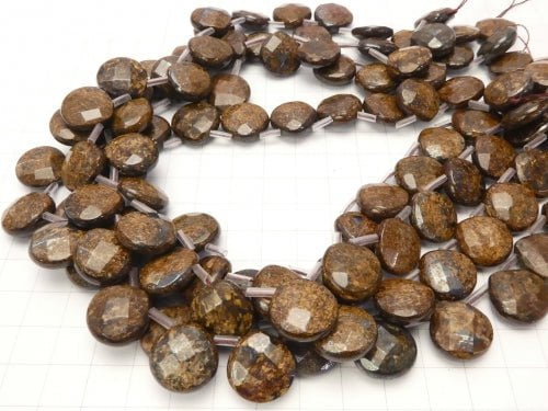 Bronzite Chestnut Faceted Briolette 15x15x6mm half or 1strand beads (aprx.15inch/36cm)