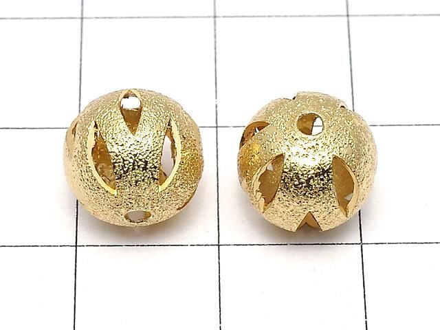 Metal parts, round, 10mm, gold color, 10 pieces.