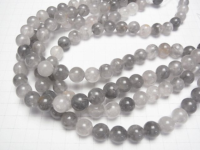 Gray quartz AA Round 12 mm half or 1 strand beads (aprx.15 inch / 36 cm)