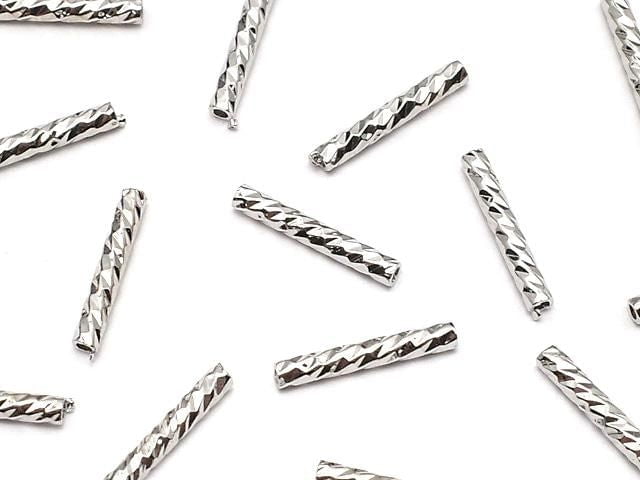 Metal parts, tube, 10x1.2mm, silver color, 10pcs