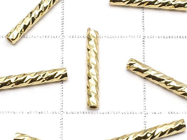 Metal parts, tube, 10x1.2mm, 24K gold plated, 10 pieces