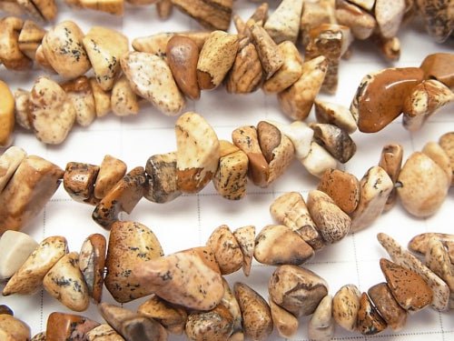 Picture Jasper Chips (Small Nuggets) 1 strand beads (approx. 30 inches/76 cm)