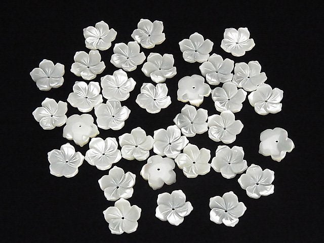 Hochwertige Perlmutt MOP AAA 3D Blume 14mm Mittelbohrung 4 Stück