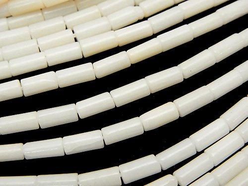 White Coral Tube 9x3x3mm 1strand beads (aprx.15inch/37cm)