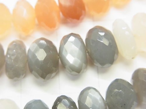 1strang 39,99 $! Hochwertiger Multicolor Mondstein AAA Facettierte Knopf Rondelle 10 x 10 x 6 mm 1strang Perlen (ca. 18 cm)