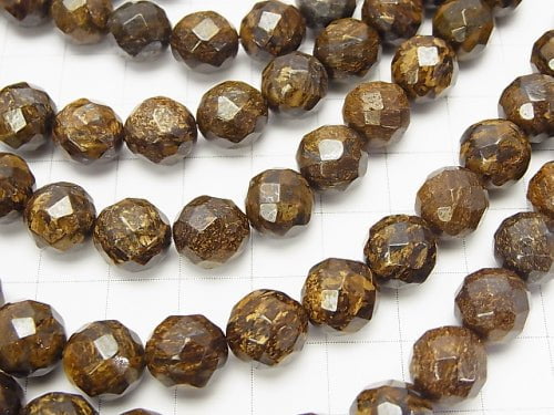 Bronzite 64Faceted Round 10mm half or 1strand beads (aprx.15inch/38cm)