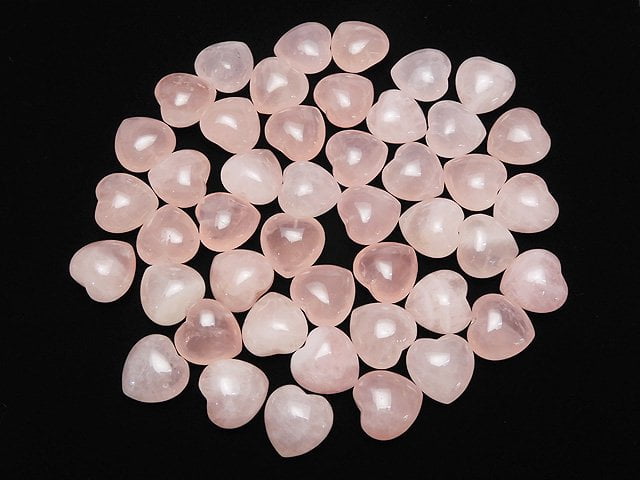 Rosenquarz AA++ Herz halb durchbohrt 19x20x13mm 3 Stück