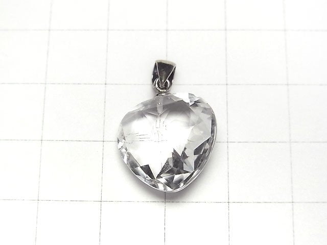 Hochwertig! Kristall AAA Herzschliff Anhänger 16x16mm Silber925