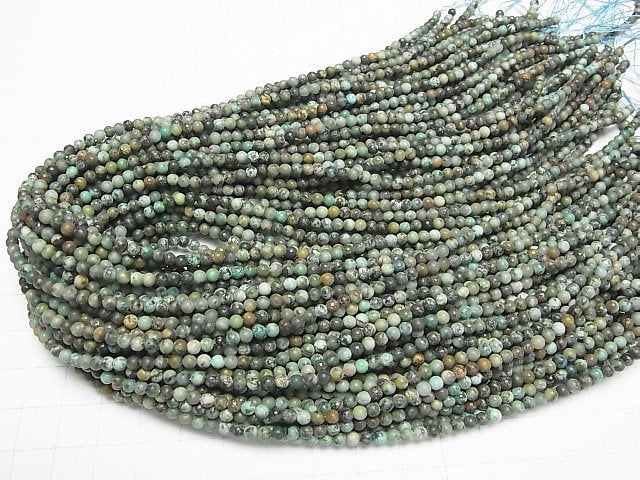 African Turquoise Round 3mm 1strand beads (aprx.15inch/37cm)