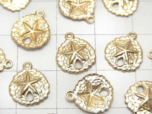 14KGF Charm Sand Dollar 11x10mm 1pc