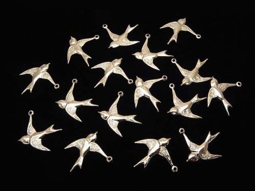 14KGF Charm Bird Motif 18x18mm 2pcs
