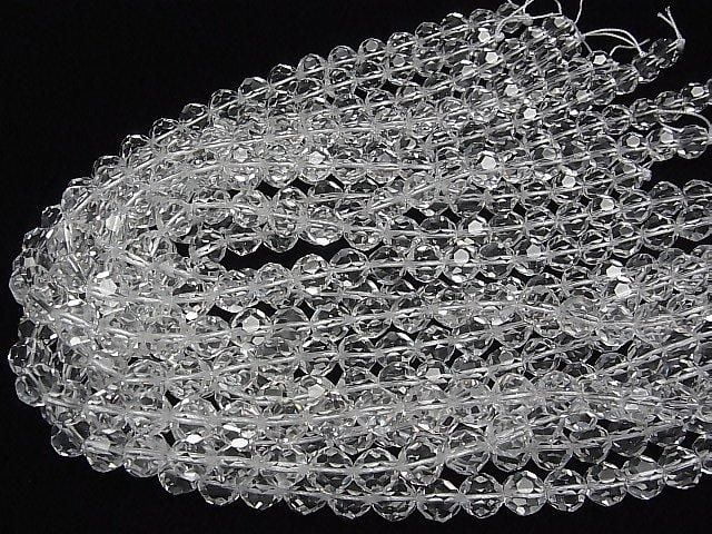 Cristal de Quartz AAA+ "Buckyball" Rond Facetté 10mm 1/4 ou 1 fil perles (env. 15inch / 38cm)