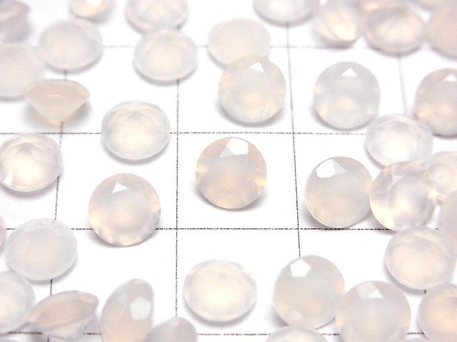 Hochwertige rosa Chalcedon AAA lose Steine rund facettiert 6x6mm 5 Stück
