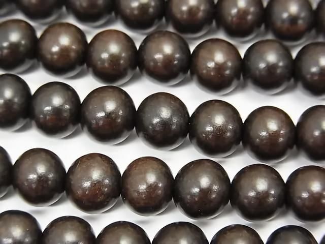 烏木半圓形8mm珠子1串(約15英吋/38公分)