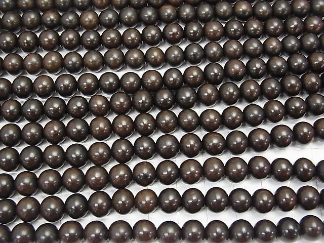 Ebony Wood Semi Round 8mm 1strand beads (aprx.15inch/38cm)
