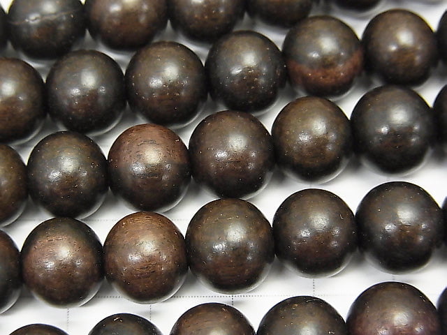Ebony Wood Semi Round 10mm 1strand beads (aprx.15inch/38cm)