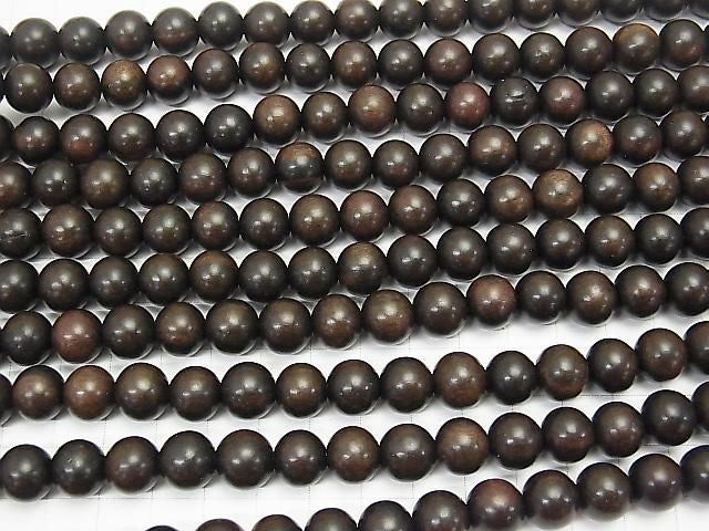 黑檀木半圓珠 10mm 1串 (約15英吋/38公分)