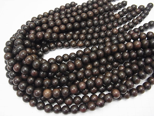 Ebony Wood Semi Round 10mm 1strand beads (aprx.15inch/38cm)