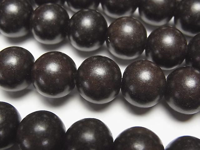 Ebony Wood Semi Round 12mm 1strand beads (aprx.15inch/38cm)