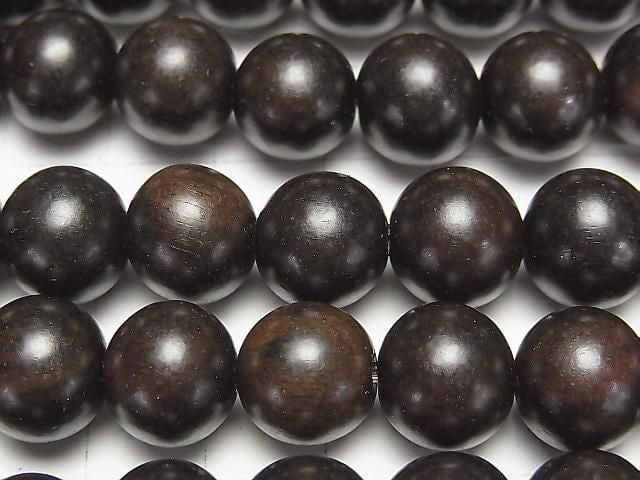 Ebony Wood Semi Round 12mm 1strand beads (aprx.15inch/38cm)