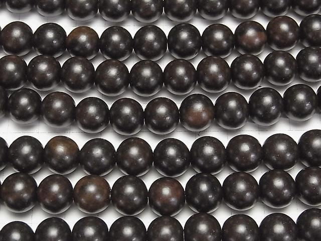 Ebony Wood Semi Round 12mm 1strand beads (aprx.15inch/38cm)
