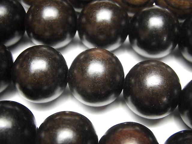 Ebony Wood Semi Round 20mm 1strand beads (aprx.15inch/36cm)