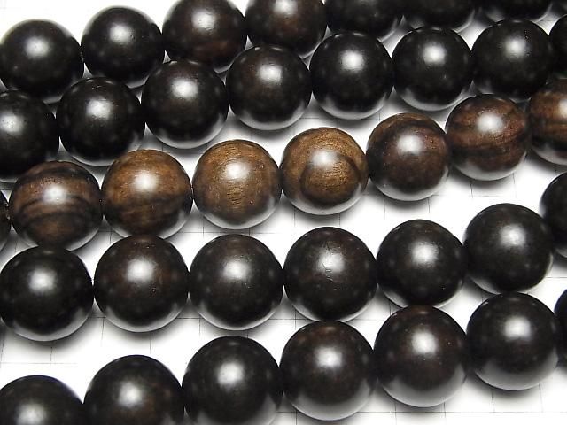 Ebony Wood Semi Round 20mm 1strand beads (aprx.15inch/36cm)