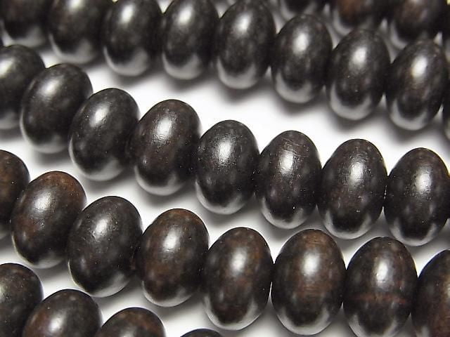 Ebony Wood Rondelle 10x10x6mm 1strand beads (aprx.15inch/38cm)