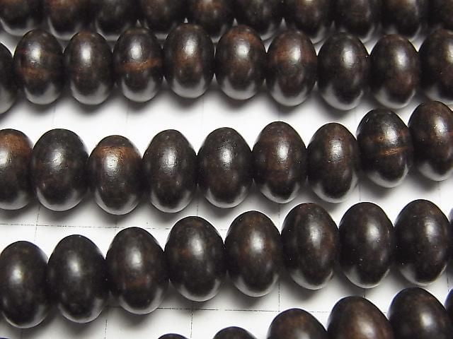 Ebony Wood Rondelle 10x10x6mm 1strand beads (aprx.15inch/38cm)
