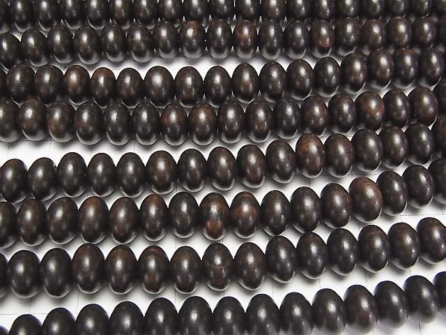 Ebony Wood Rondelle 10x10x6mm 1strand beads (aprx.15inch/38cm)