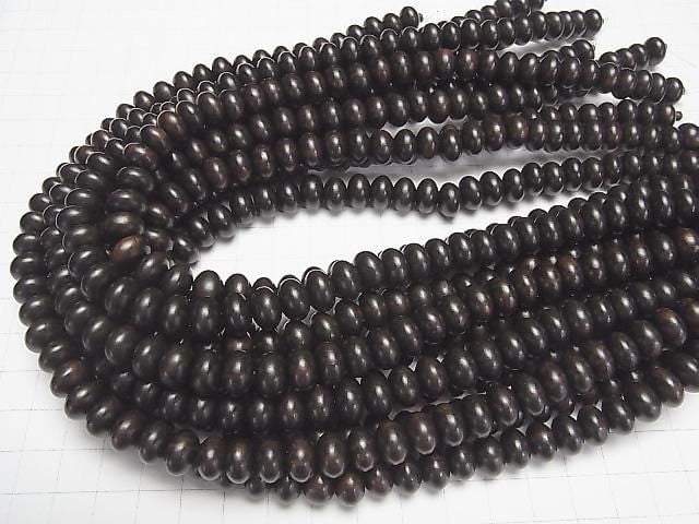 Ebony Wood Rondelle 10x10x6mm 1strand beads (aprx.15inch/38cm)