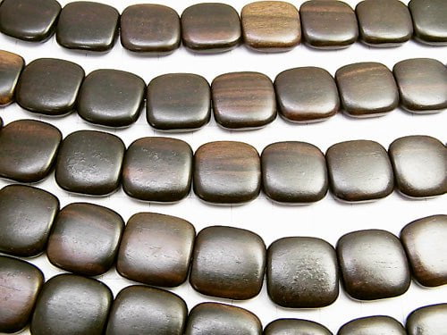 1strand $6.79! Ebony Wood Square 16x16x4mm 1strand beads (aprx.15inch/37cm)