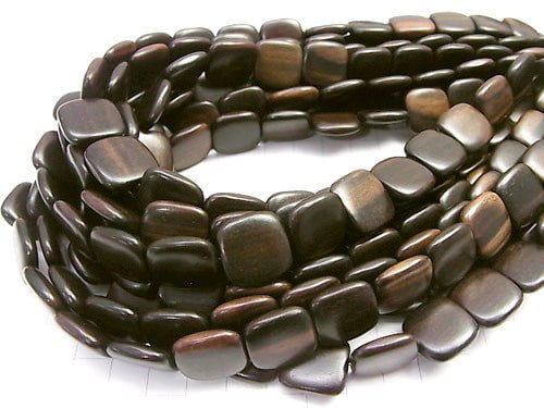 1strand $6.79! Ebony Wood Square 16x16x4mm 1strand beads (aprx.15inch/37cm)