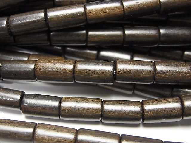 Ebony Wood Tube 10x6x6mm 1strand beads (aprx.15inch/38cm)