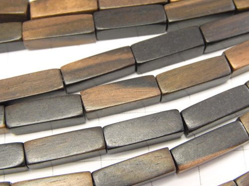 1strand $4.79! Ebony Wood 4Faceted Faceted Tube 15x5x5mm 1strand beads (aprx.15inch/38cm)
