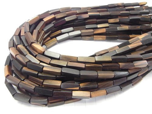 1strand $4.79! Ebony Wood 4Faceted Faceted Tube 15x5x5mm 1strand beads (aprx.15inch/38cm)